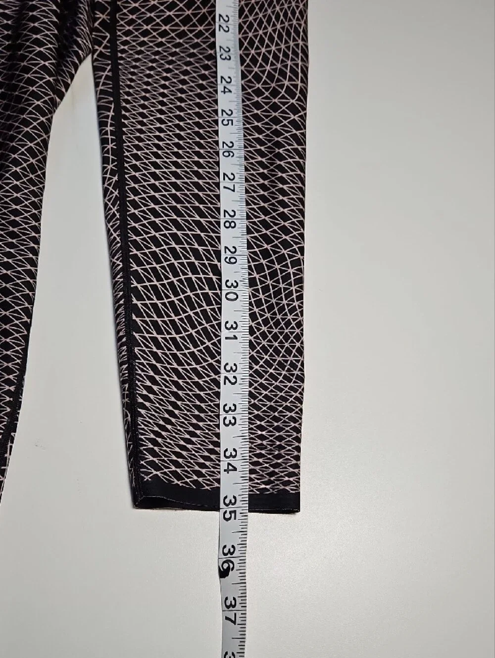 Ultracor Black Waistband Leggings with Pink Geometric Mesh Pattern